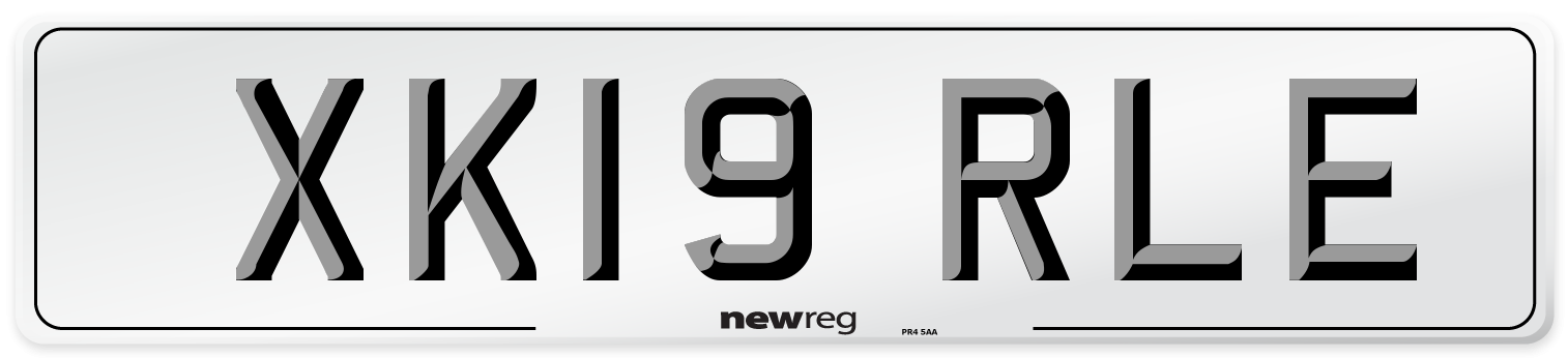 XK19 RLE Number Plate from New Reg